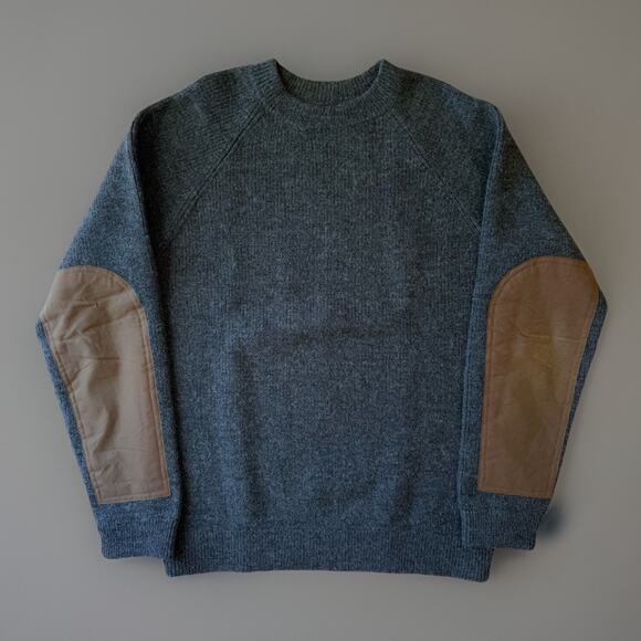 Best Made CO Sweater Medium Gray Wool Pullover Elbow Pads Minimalist New York - Picture 1 of 9